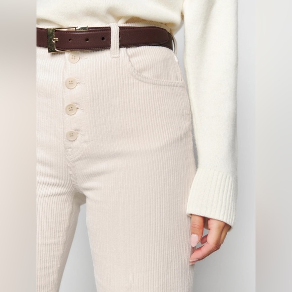 Reformation Cynthia Button Fly High Rise Straight Corduroy Pants - Picture 3 of 7